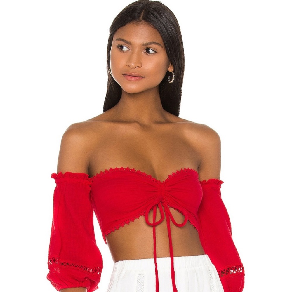 MAJORELLE Privett Top in Red XS